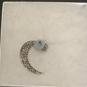 🌊 Aquamarine Gemstone Cresent Moon Necklace 🌊
